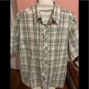 Short sleeve Snap Button Plaid Checkered Shirt